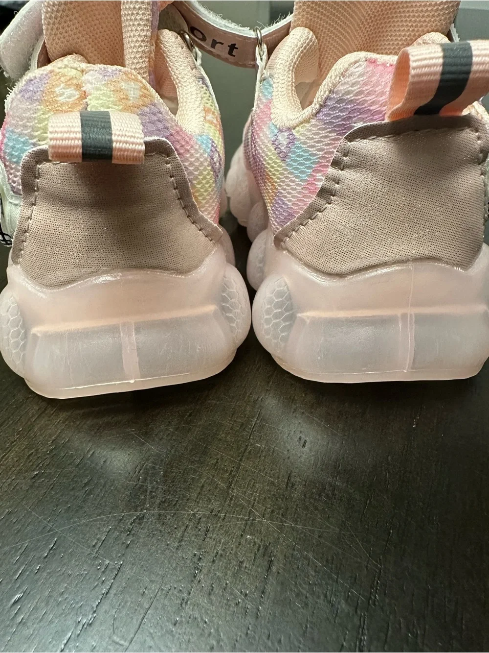 Kids Pink Light-Up Sneakers with Cute Character Detail( They run small in size)